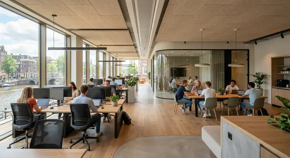 Het kantoor van GoldenPortal Tech in Amsterdam